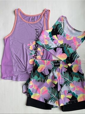 Justice 3 Piece Tropical Print Set